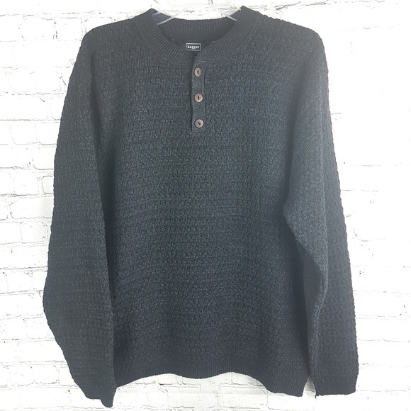 Haggar Other - Haggar Men Cotton Henley Knit Fisherman Sweater